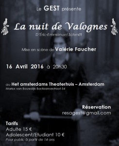 Affiche Valognes - Amsterdam 16 avril 2016
